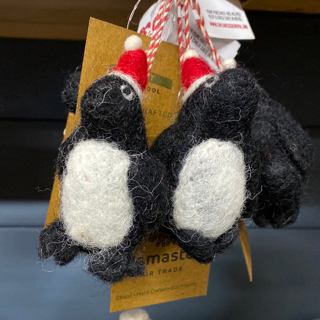 Black & white Penguin in Santa Hat