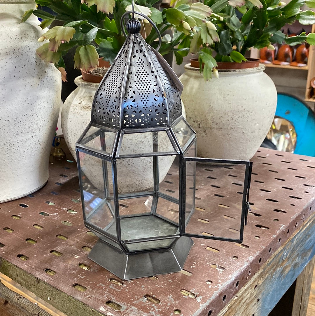 Antique finish Moroccan Glass Lantern