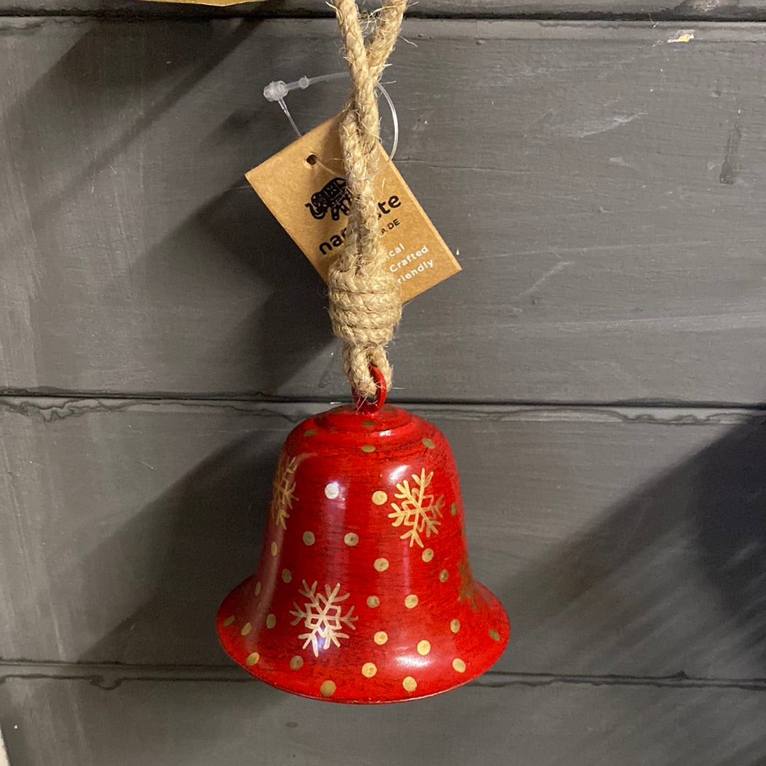 Red Bell with Golden Snowflake