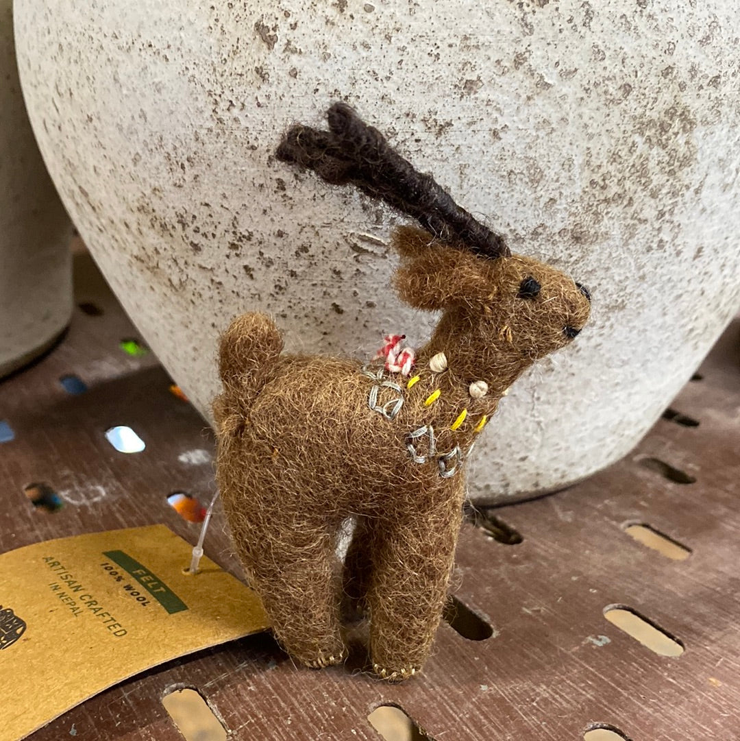 Felt reindeer with embroidery
